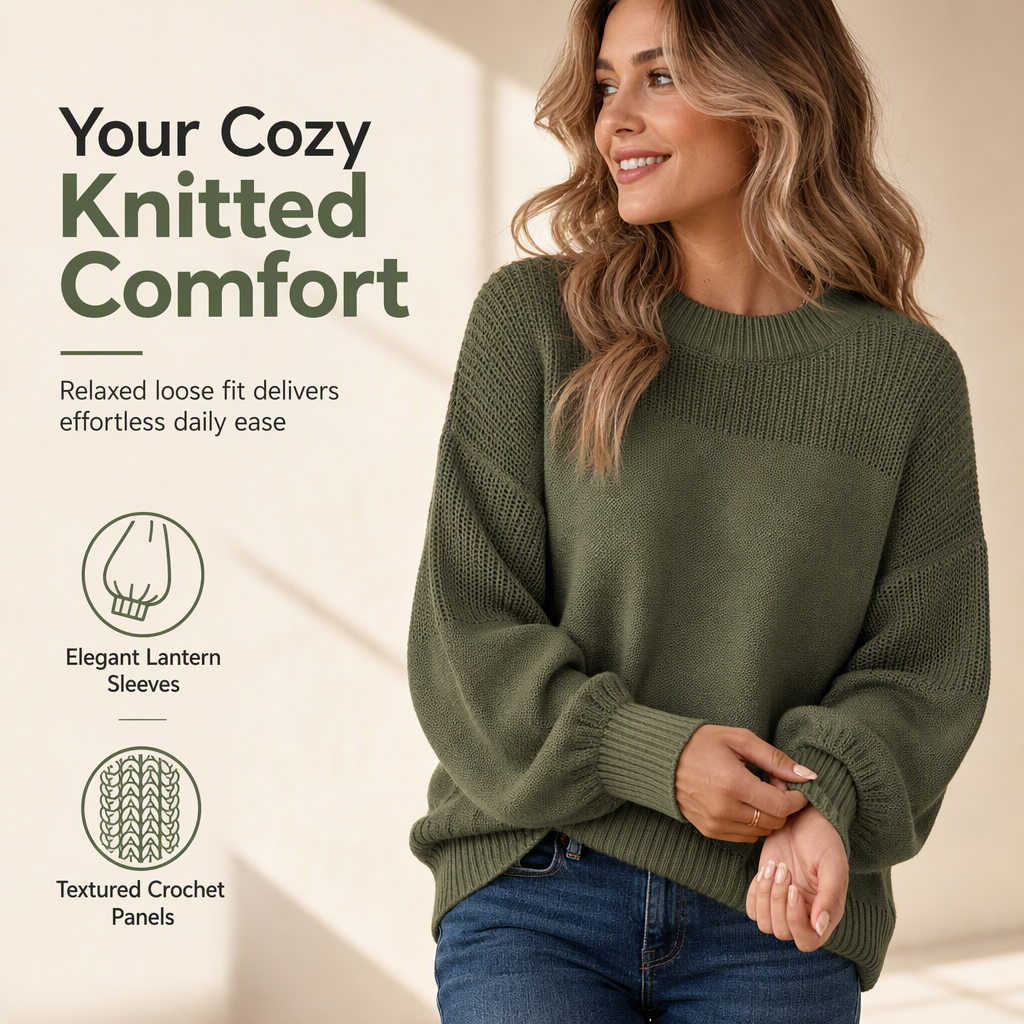 💖Black Friday Mega Deal – 50% off!💖🌸Women's Solid Color Knit Pullover Sweater