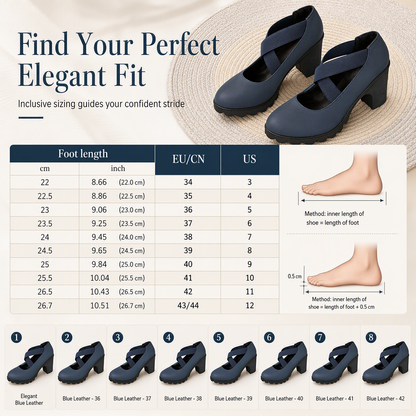 🎉🎁🔥Women's Round Toe Crisscross Strap Mary Jane Shoes – Chunky Heel Platform Cutout High Heels