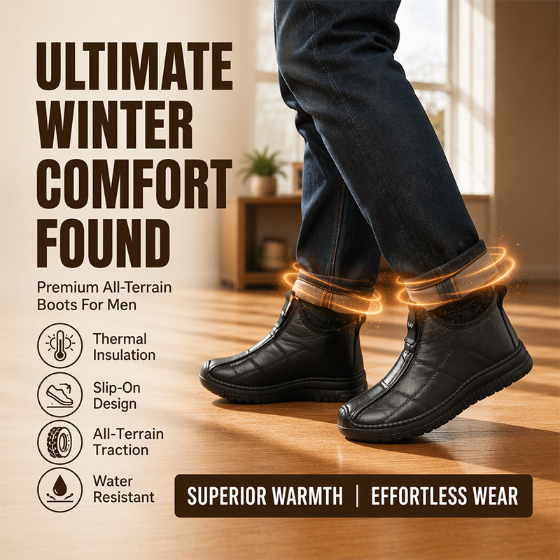 Men's Plush-Lined Non-Slip Walking Shoes