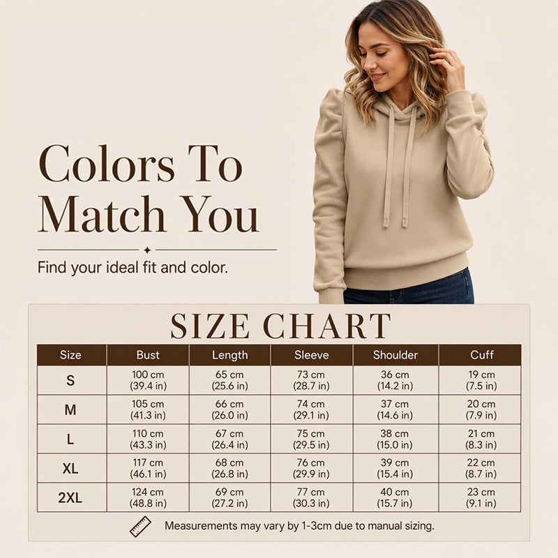 🧥 Women's Casual Chic Puff Sleeve Hoodie | Effortless Style & Everyday Comfort ✨