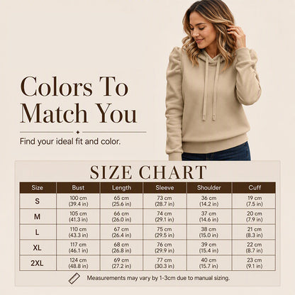🧥 Women's Casual Chic Puff Sleeve Hoodie | Effortless Style & Everyday Comfort ✨