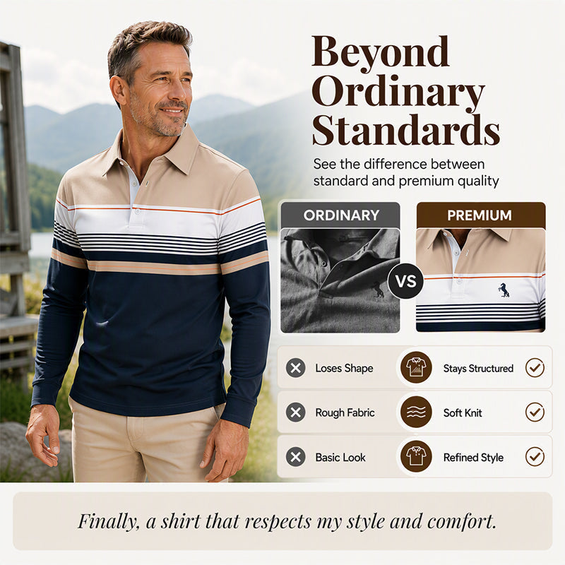 🔥 Over 5,000 sold!! 👔Men's Classic Color-Block Striped Top