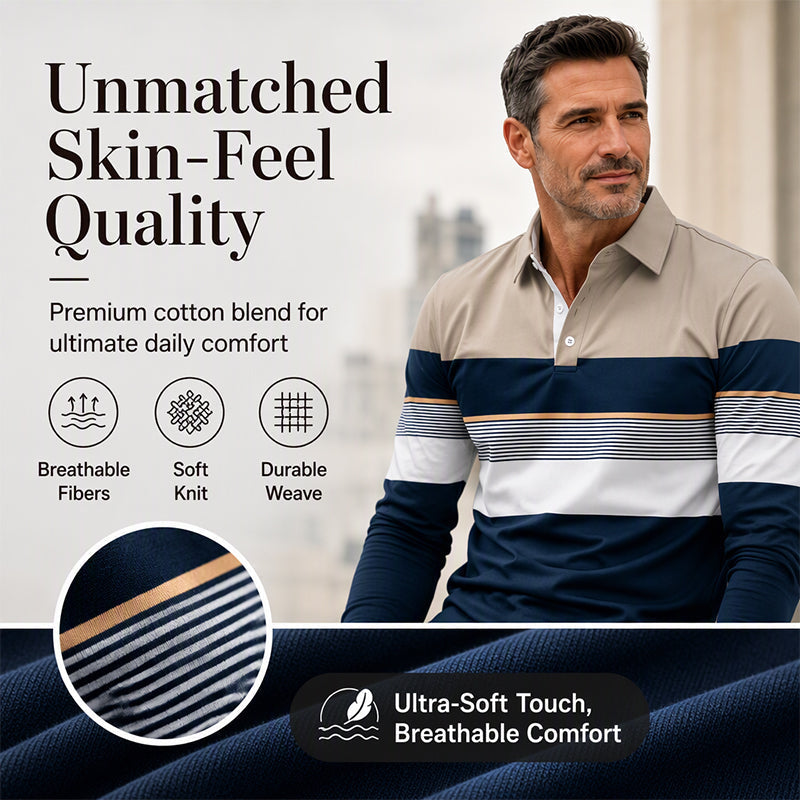 🔥 Over 5,000 sold!! 👔Men's Classic Color-Block Striped Top