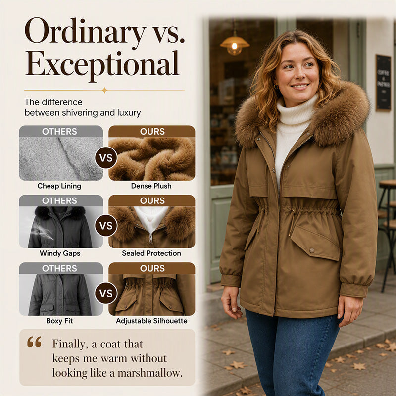 💖Black Friday Mega Deal – 50% off!💖🔥Women's Mid-Length Plush-Lined Parka Jacket