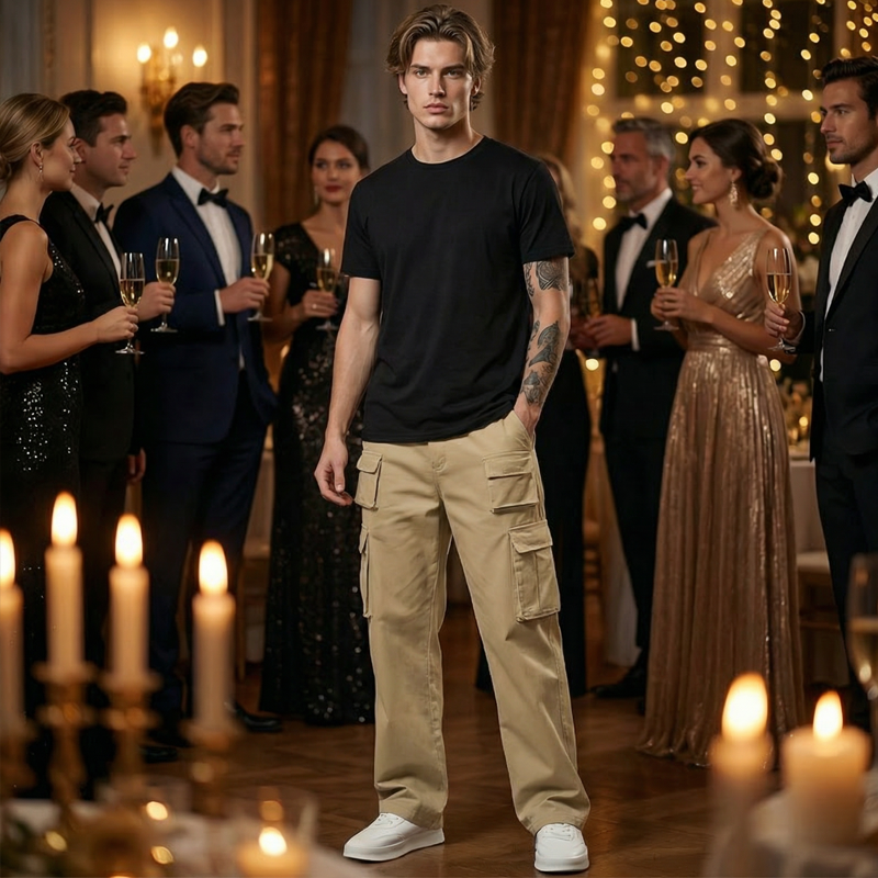 Men's Multi-Pocket Straight-Leg Cargo Pants