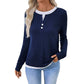 💰  👚 Warm, soft, long-sleeved knitted T-shirt for women – comfortable, versatile, and perfect for chilly days and everyday wear. ✨