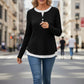 💰  👚 Warm, soft, long-sleeved knitted T-shirt for women – comfortable, versatile, and perfect for chilly days and everyday wear. ✨