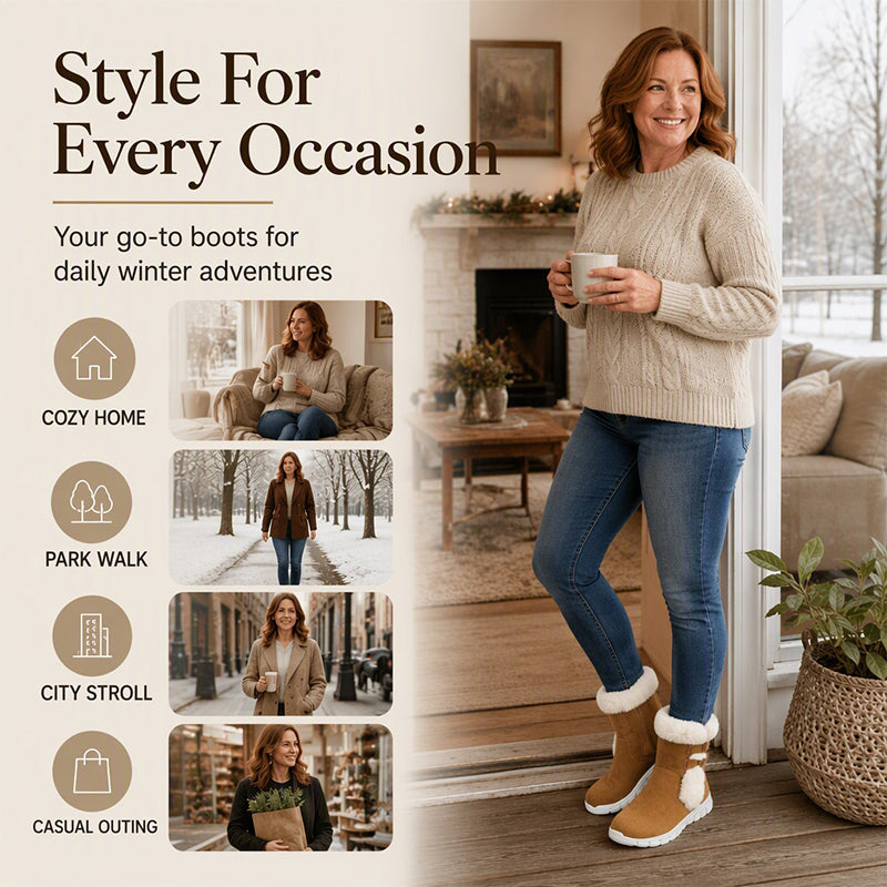 Women's Plush-Lined Mid-Calf Snow Boots