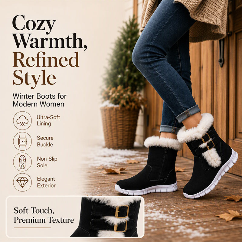 Women's Plush-Lined Mid-Calf Snow Boots