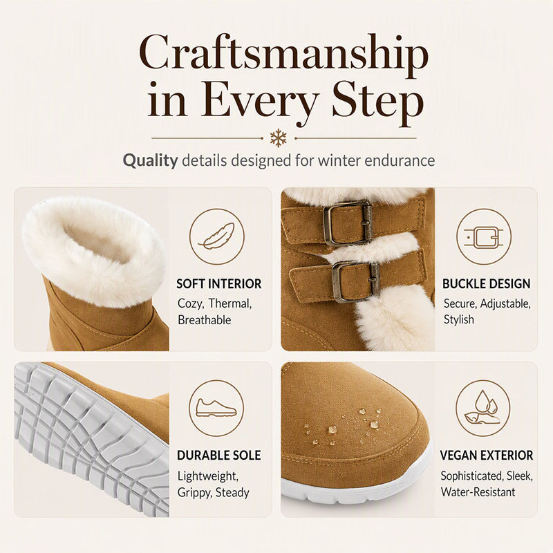 Women's Plush-Lined Mid-Calf Snow Boots