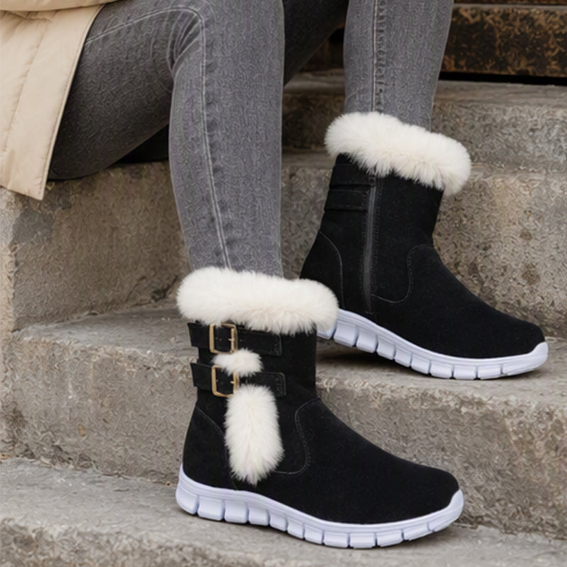 Women's Plush-Lined Mid-Calf Snow Boots