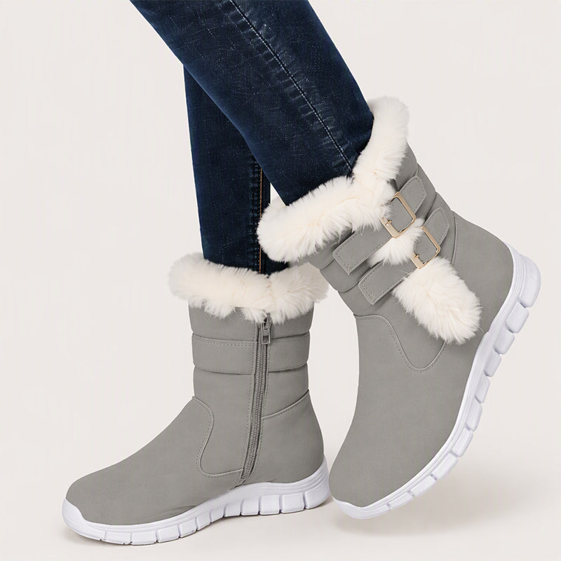 Women's Plush-Lined Mid-Calf Snow Boots