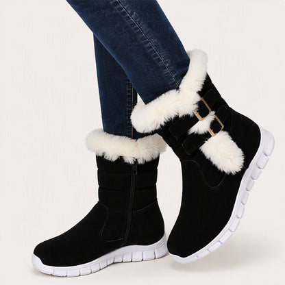 Women's Plush-Lined Mid-Calf Snow Boots