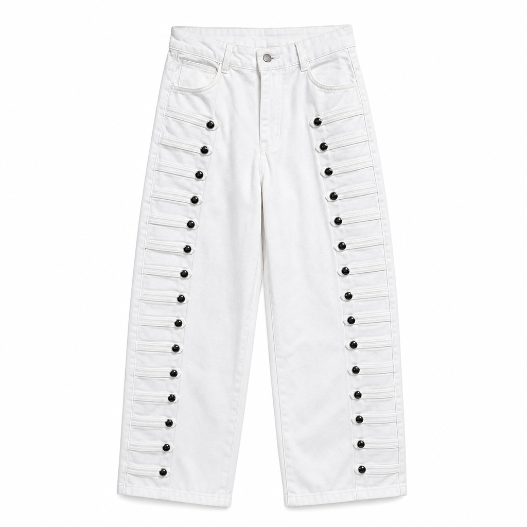 Women's Retro High Waisted Curved Leg Jeans