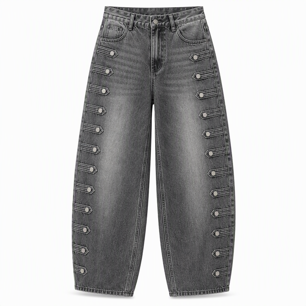 Women's Retro High Waisted Curved Leg Jeans