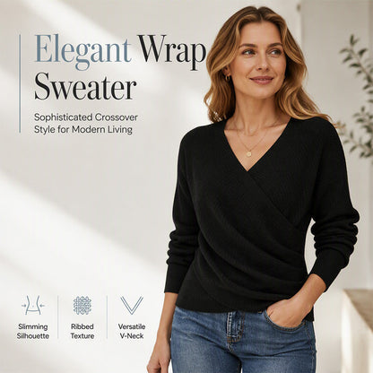 🌸Women's Crossover V-Neck Knit Sweater
