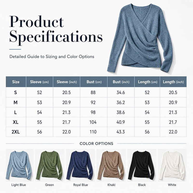 🌸Women's Crossover V-Neck Knit Sweater