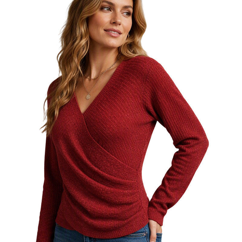 🌸Women's Crossover V-Neck Knit Sweater