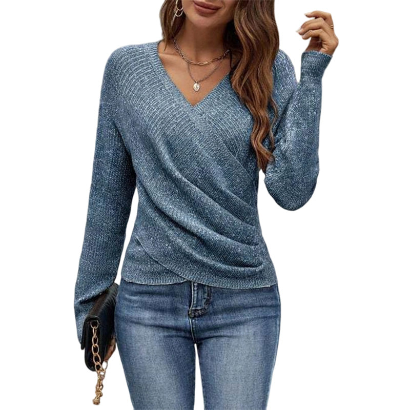 🌸Women's Crossover V-Neck Knit Sweater