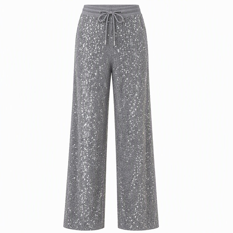 ⏰SOLO HOY! 50% DE DESCUENTO⏰ Pantalones de pierna ancha de lentejuelas brillantes para mujer