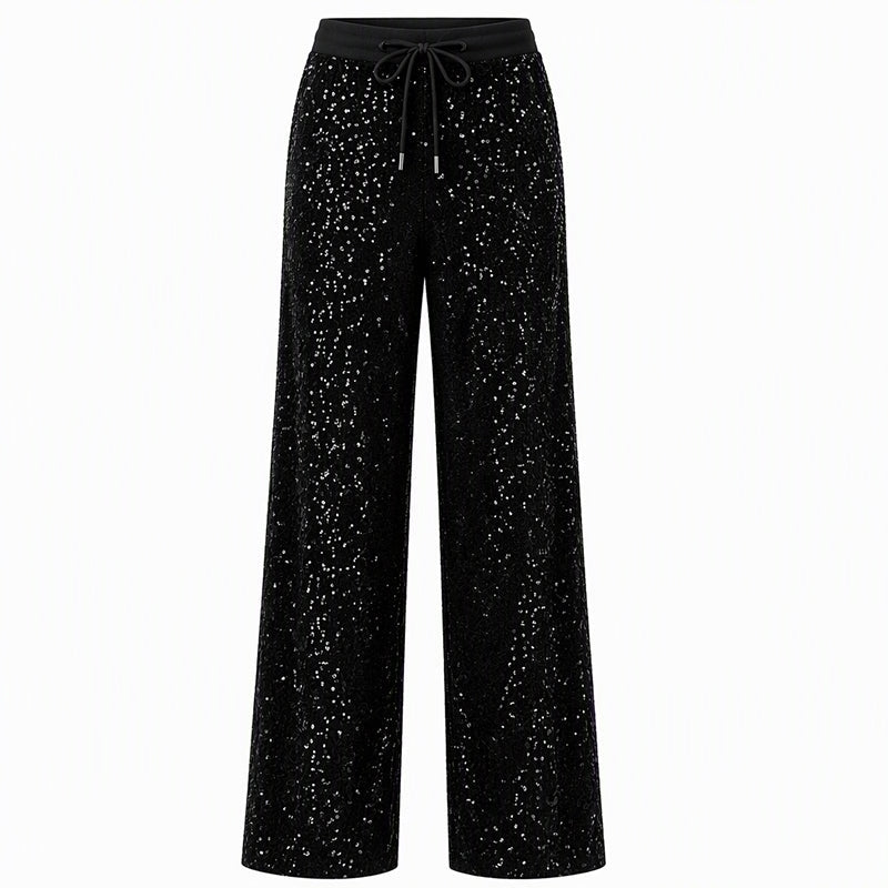 ⏰SOLO HOY! 50% DE DESCUENTO⏰ Pantalones de pierna ancha de lentejuelas brillantes para mujer