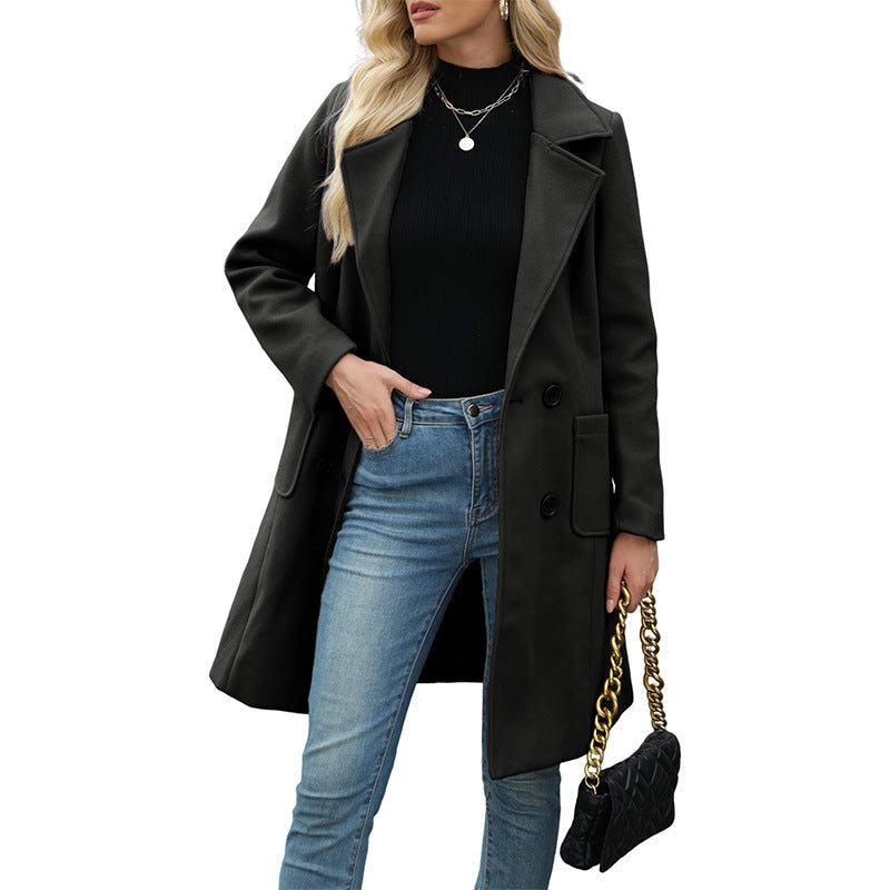 💖Black Friday Mega Deal – 50% off!💖Women's Double-Breasted Woolen Coat