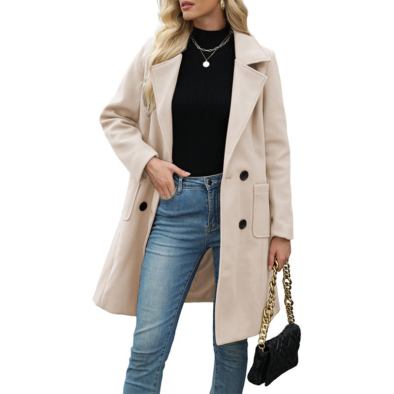 💖Black Friday Mega Deal – 50% off!💖Women's Double-Breasted Woolen Coat