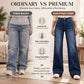 Women's High Waist Thermal Wide-Leg Jeans