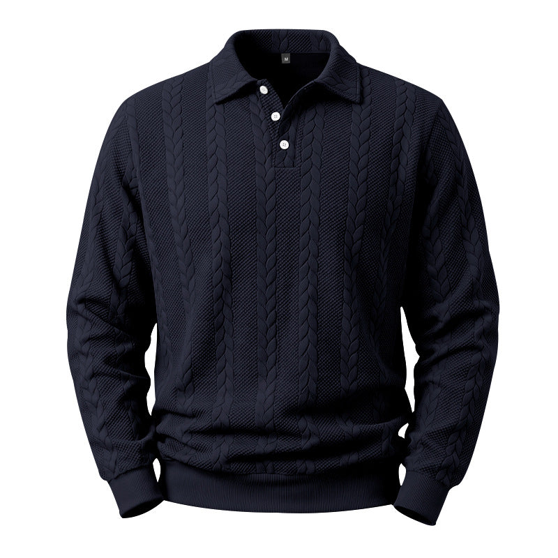 ☕️ Men's Casual Jacquard Cable Texture Top