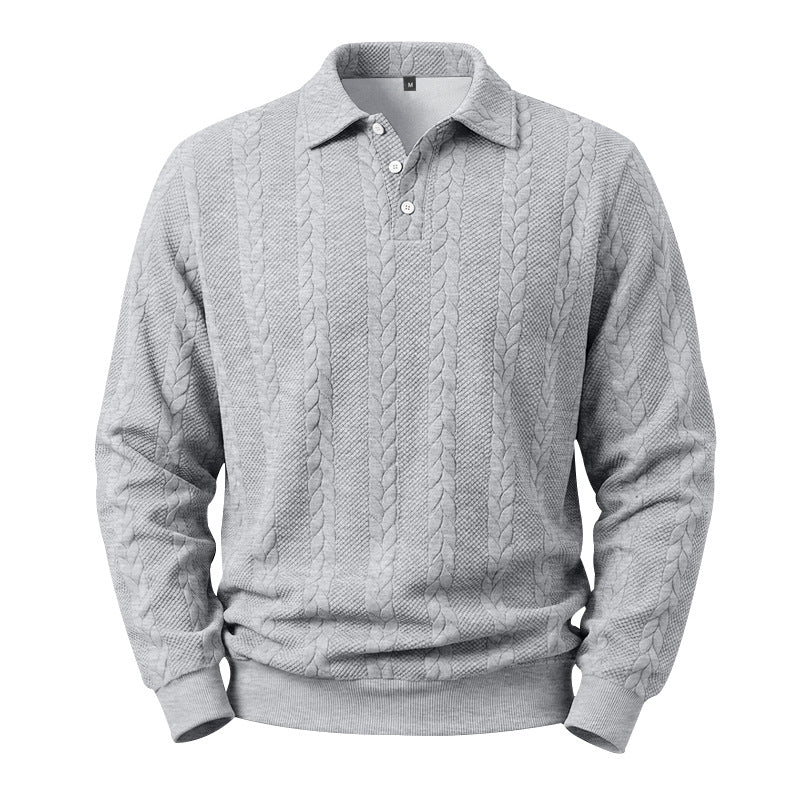 ☕️ Men's Casual Jacquard Cable Texture Top
