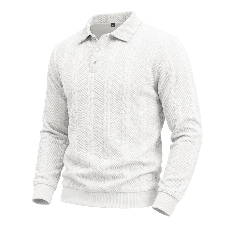 ☕️ Men's Casual Jacquard Cable Texture Top