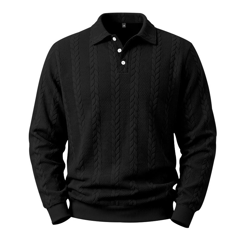 ☕️ Men's Casual Jacquard Cable Texture Top