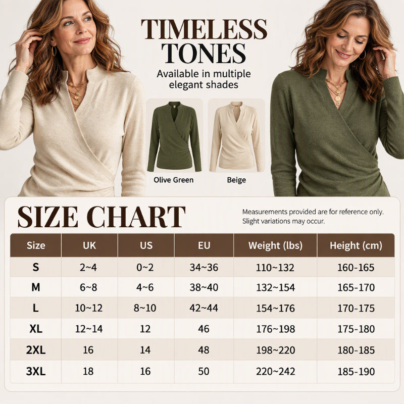🌸Women's Elegant V-Neck Wrap Knit Top
