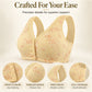 Women's Plus Size Front Button Floral Print Wireless Bra