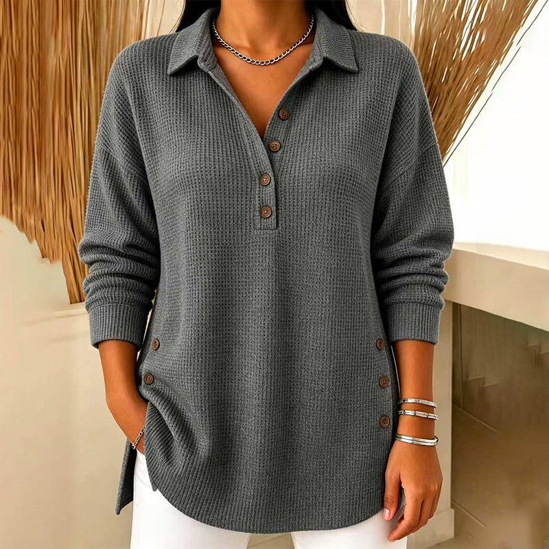 ⏰ Seasonal changeover sale: 50% off – quality at half the price! ✨Women's Waffle Knit Long Sleeve Top