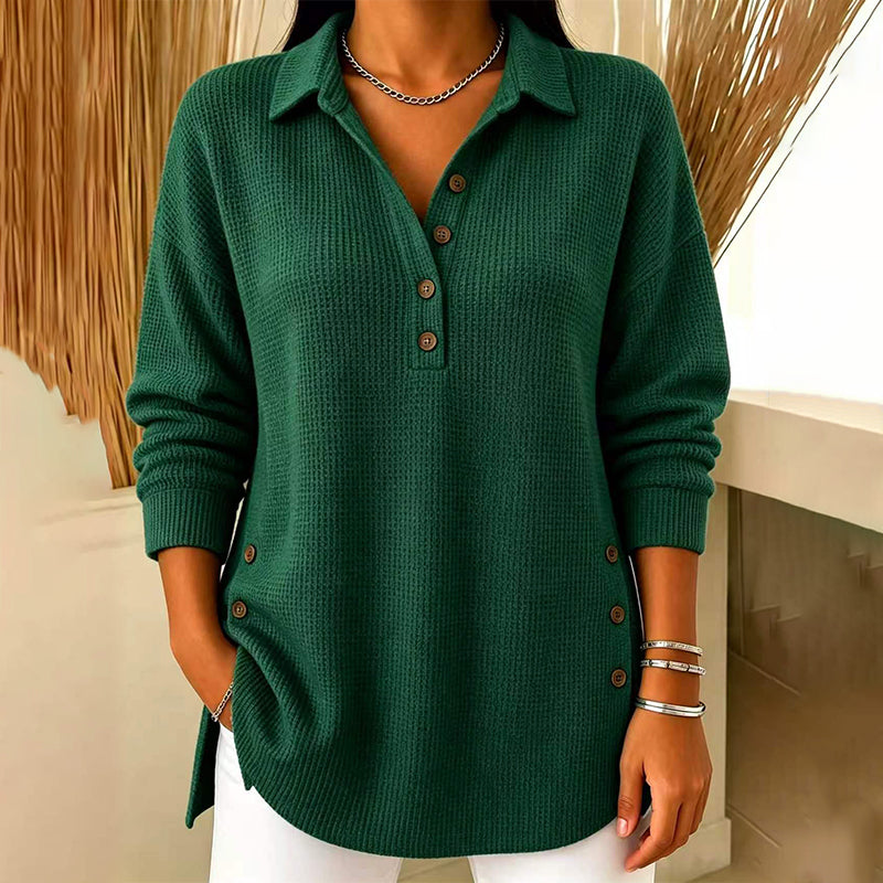 ⏰ Seasonal changeover sale: 50% off – quality at half the price! ✨Women's Waffle Knit Long Sleeve Top