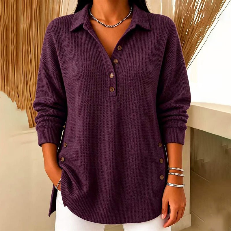 ⏰ Seasonal changeover sale: 50% off – quality at half the price! ✨Women's Waffle Knit Long Sleeve Top