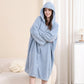 Women's Wearable Hooded Bathrobe Towel
