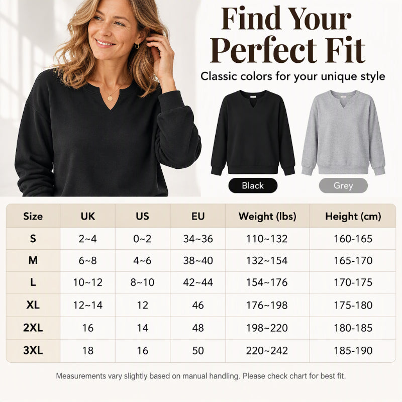 💖 Women's Casual Split V-Neck Sweatshirt