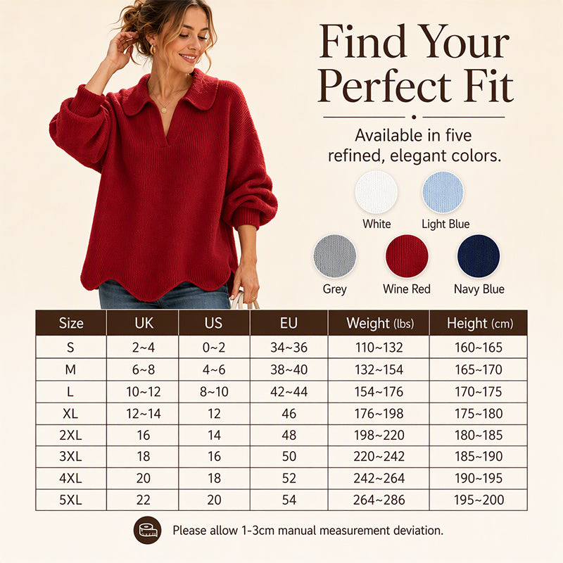 Women's Elegant V-Neck Sweater with Lantern Sleeves