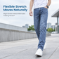 Men's Stretch Slim Fit Jeans Casual Mid Rise Denim Pants