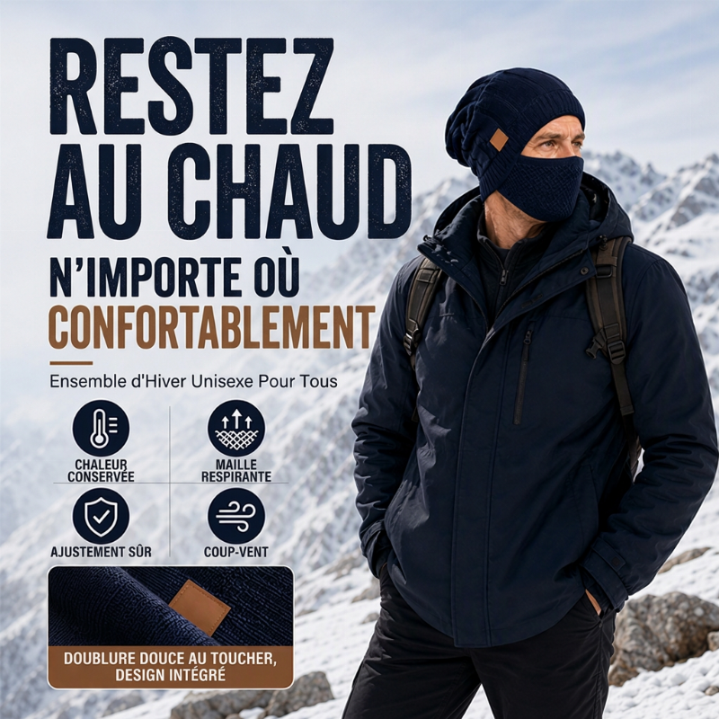 🥳Over 50,000 sold!🥳 Women's thermal winter beanie with built-in face mask