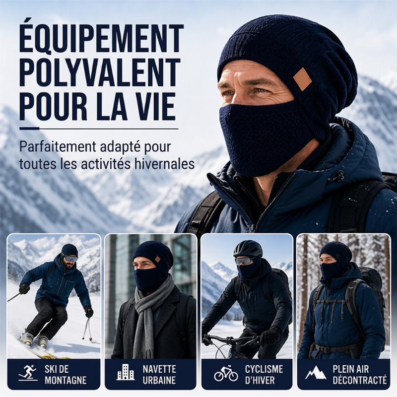 🥳Over 50,000 sold!🥳 Women's thermal winter beanie with built-in face mask