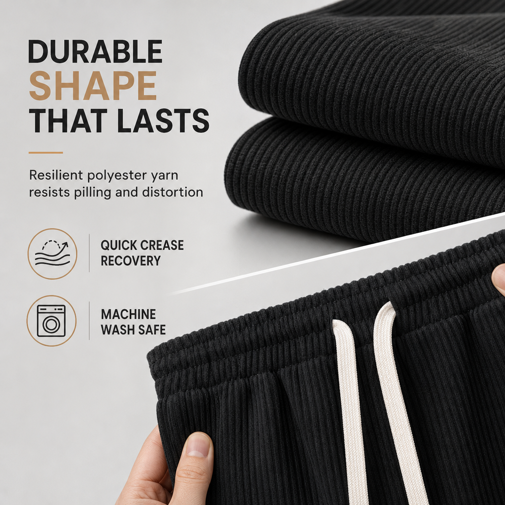 Men's Lightweight Corduroy Casual Pants Loose Fit Straight Leg Trousers