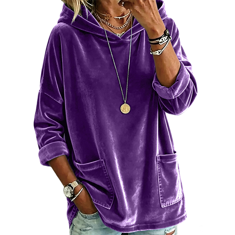 Women's Velvet Pullover Hoodie