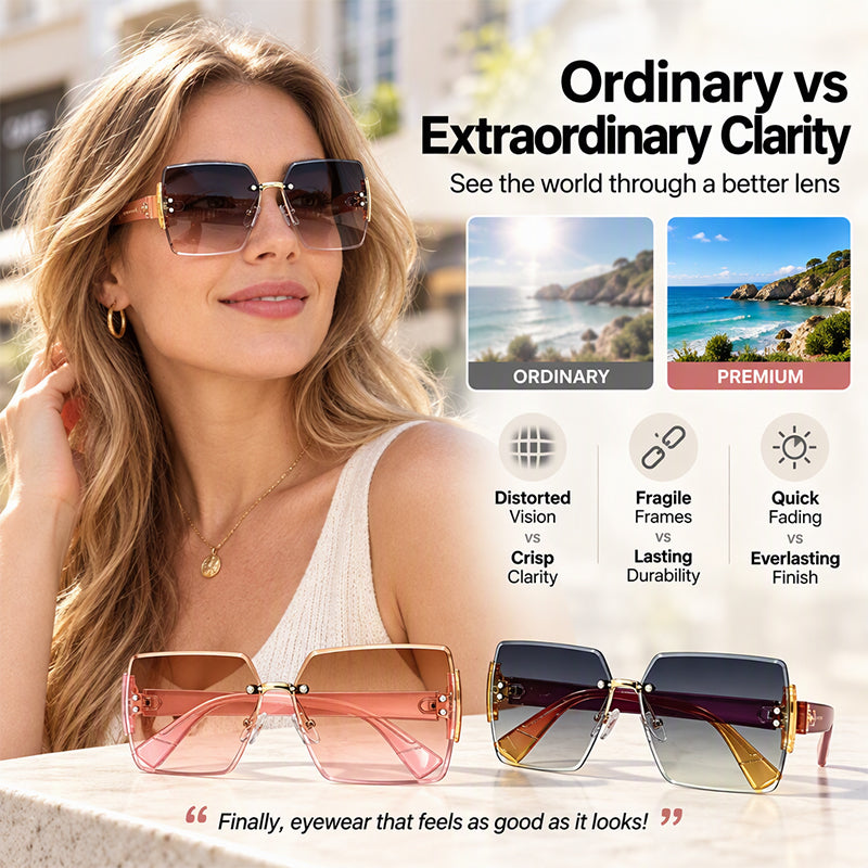 Women's Fashion Frameless Square Sunglasses