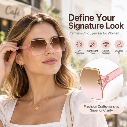 Women's Fashion Frameless Square Sunglasses