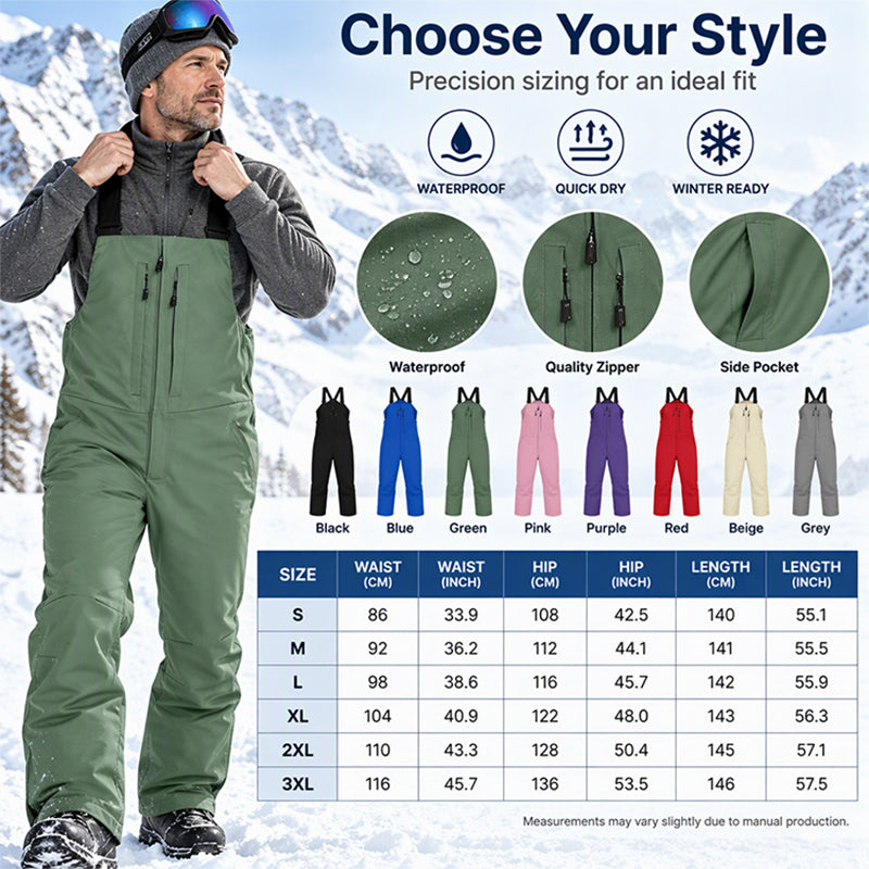 ❄️ Stay Dry, Full-Coverage Snow Protection | Unisex Waterproof Ski Bib Pants