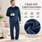 🌙 All-Night Warmth, Soft Velvet Feel | Men's Cozy Thermal Velvet Pajama Set