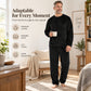 🌙 All-Night Warmth, Soft Velvet Feel | Men's Cozy Thermal Velvet Pajama Set